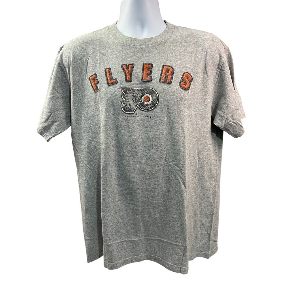 Vtg Philadelphia Flyers Tshirt Gray Sz Large CSA Hockey NHL